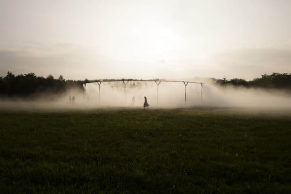image of fog in a circle outside