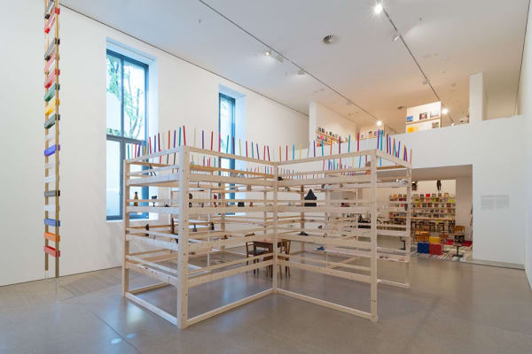 image of Meschac Gaba structural shelves as sculpture