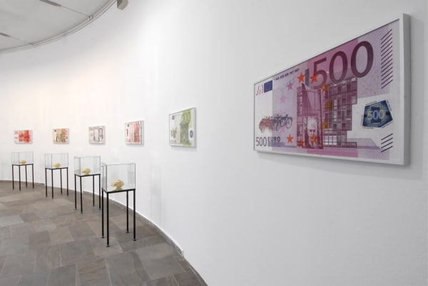 image of money prints on the wall