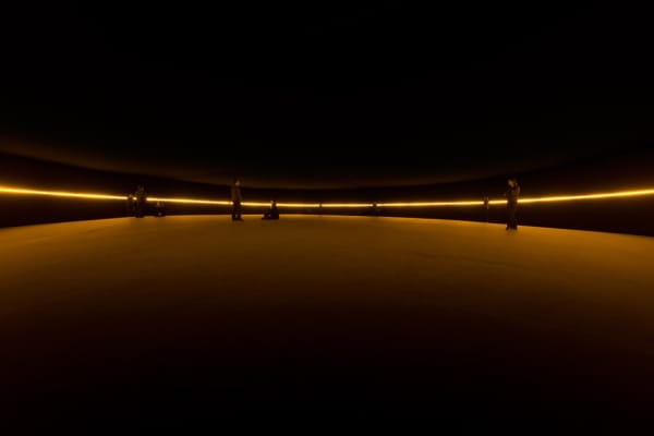image of Olafur Eliasson light as horizon line in dark room