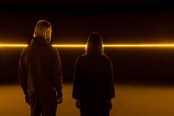 image of Olafur Eliasson light as horizon line in dark room