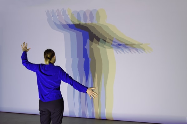 image of person with colorful shadows