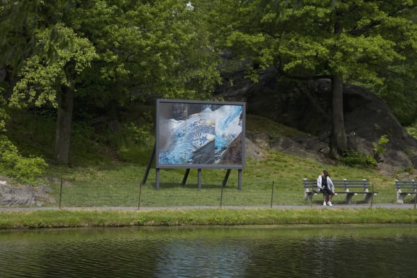 image of billboard in central park