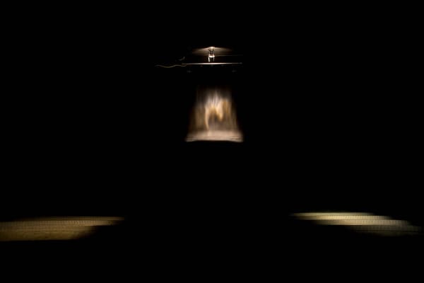 installation image of Eliasson light and water at MoMA