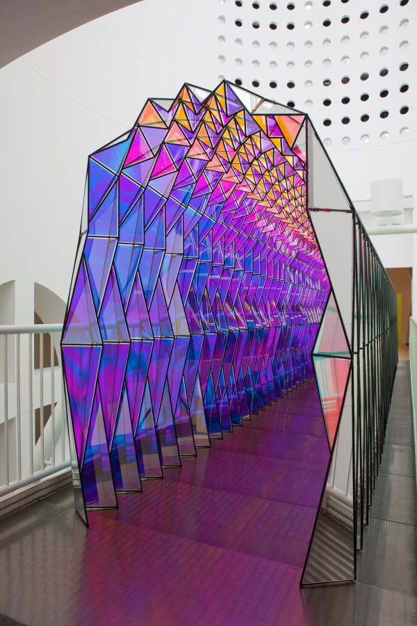 image of bridge with tunnel of mirrors