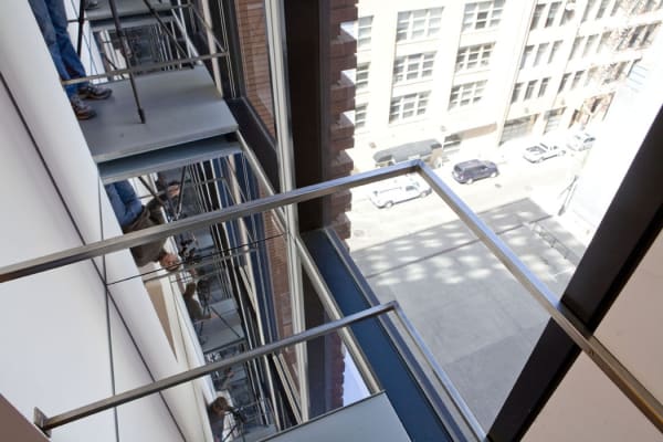 image of view outside with mirrors