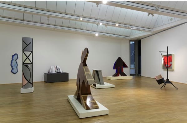 installation view of abstract paintings at MMK