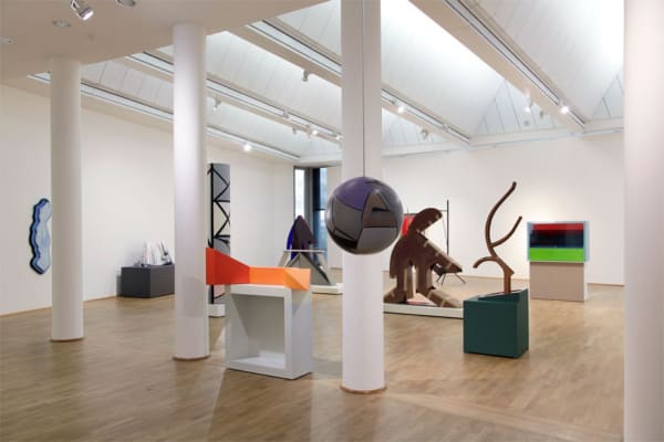 installation view of abstract paintings at MMK