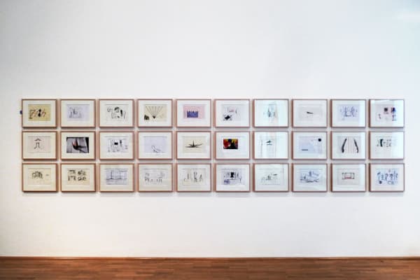 installation view of abstract paintings at MMK