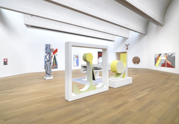 image of abstract paintings and sculptures at MUDAM