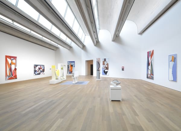 image of abstract paintings and sculptures at MUDAM