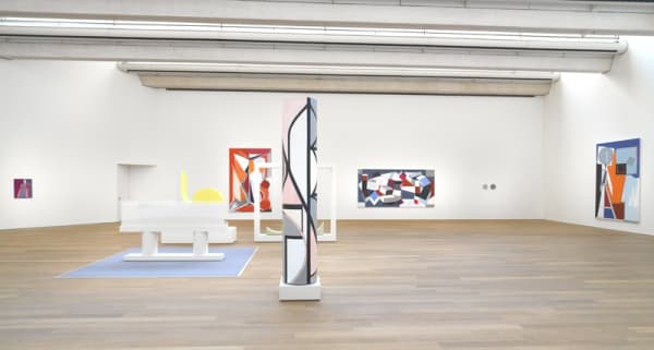 image of abstract paintings and sculptures at MUDAM