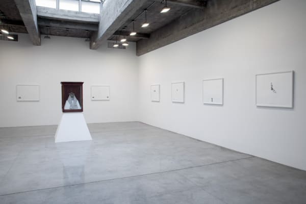 image of Peggy Preheim installation of drawings and one sculpture