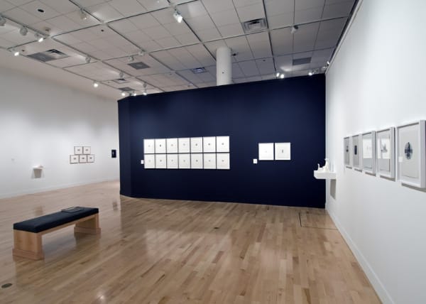 installation view of Peggy Preheim drawings at Philbrook