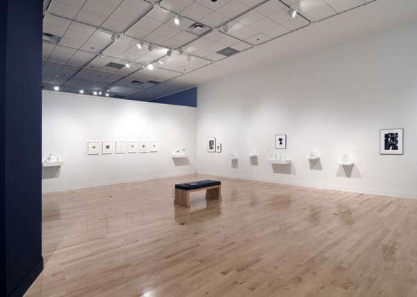 installation view of Peggy Preheim drawings at Philbrook
