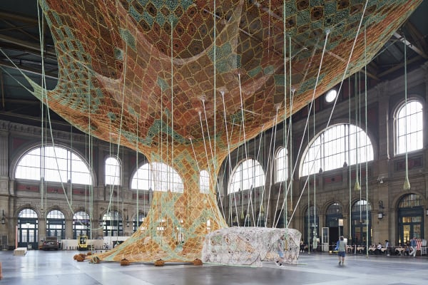 image of Large crochet installation by Ernesto Neto