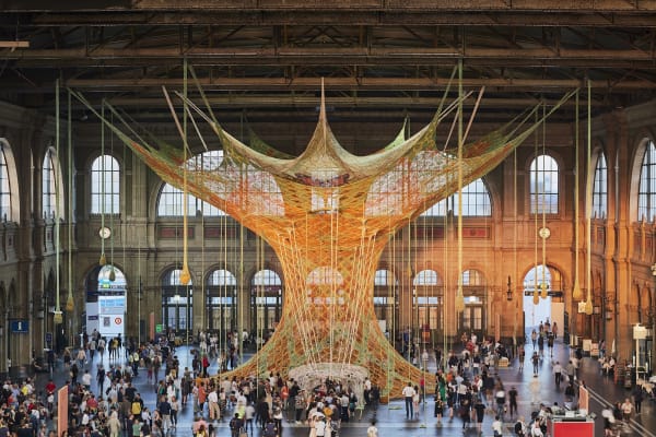 image of Large crochet installation by Ernesto Neto