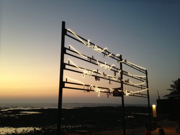 neon sign with text