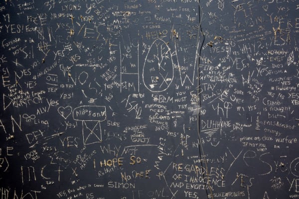Installation view of Walls Turned Sideways: Artists Confront the American Justice System, CAM Houston, Houston.