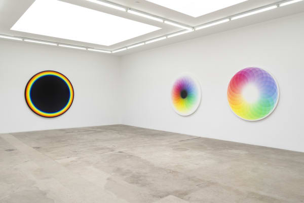 Installation image of Olafur Eliasson's Your light spectrum and presence.
