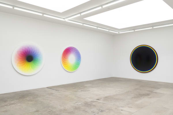 Installation image of Olafur Eliasson's Your light spectrum and presence.