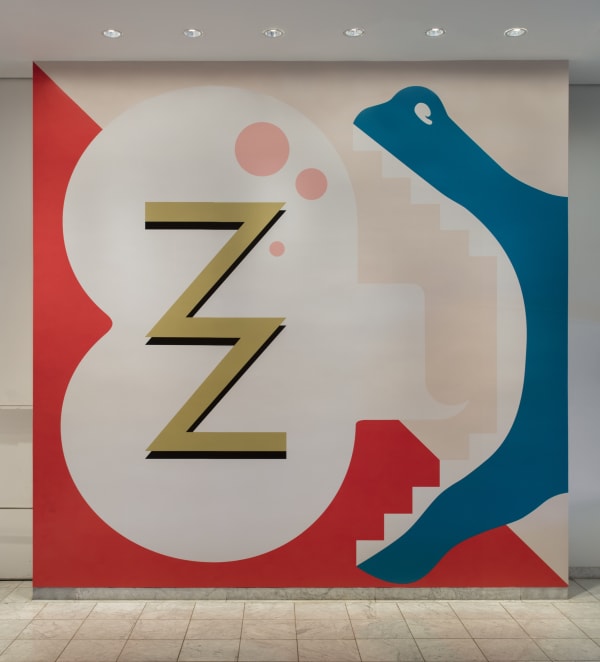 Installation image of Math Bass: Pink Dots at hammer museum 2018.