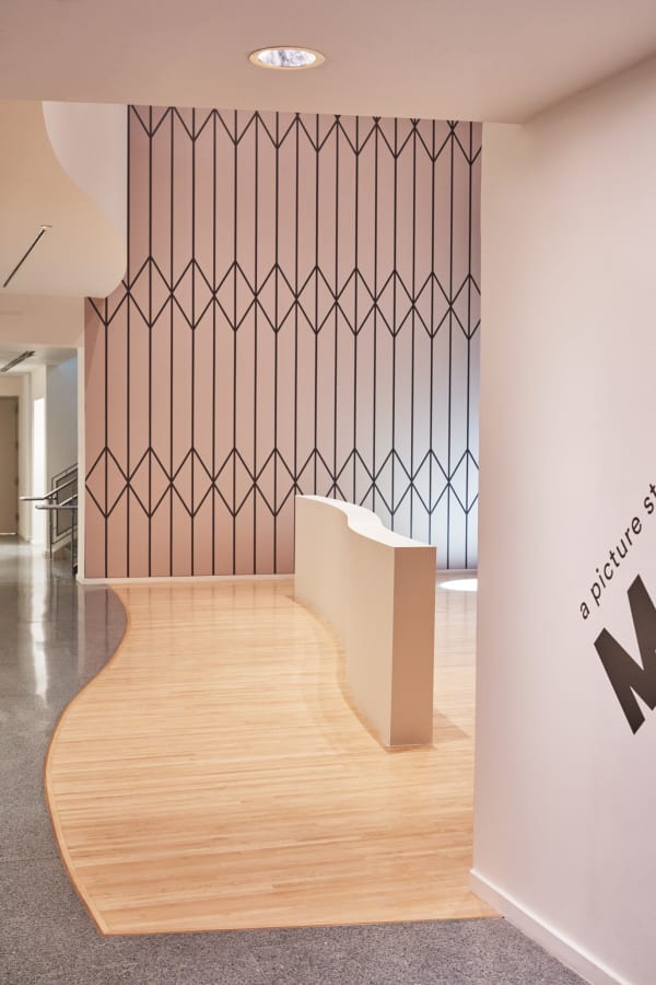 Installation images of Math Bass: a picture stuck in the mirror.