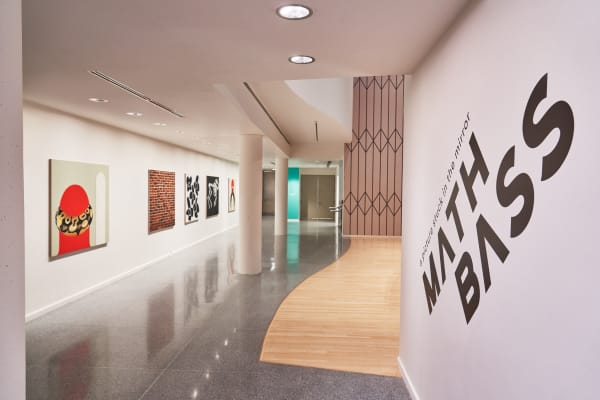 Installation images of Math Bass: a picture stuck in the mirror.