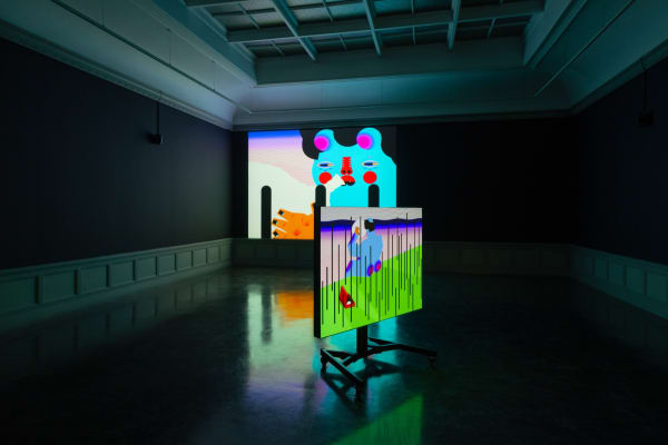 Installation image of Wong Ping: ༼;´༎ຶ ۝ ༎ຶ༽ ~♡