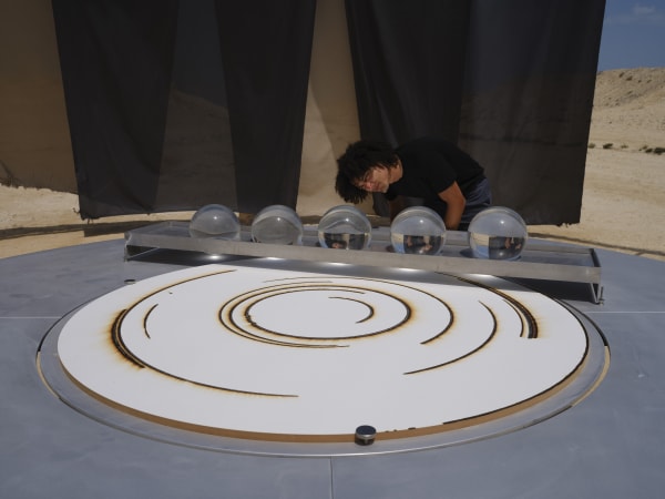 Installation image of Olafur Eliasson: The curious desert | الصحراء تعانق الخيال