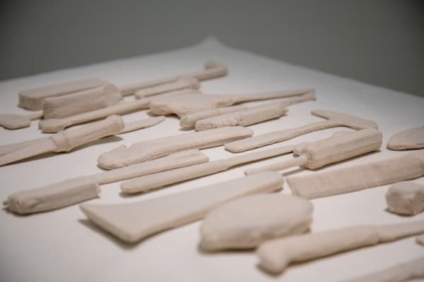 Installation image of Shilpa Gupta & Marisa Merz: visibileinvisibile