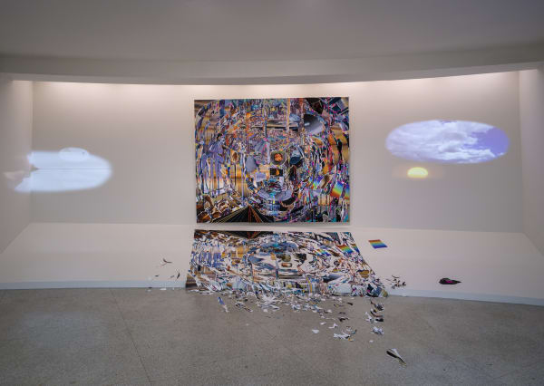 Installation view of Sarah Sze: Timelapse at Solomon R. Guggenheim Foundation, New York.