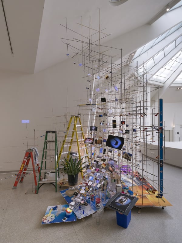Installation view of Sarah Sze: Timelapse at Solomon R. Guggenheim Foundation, New York.