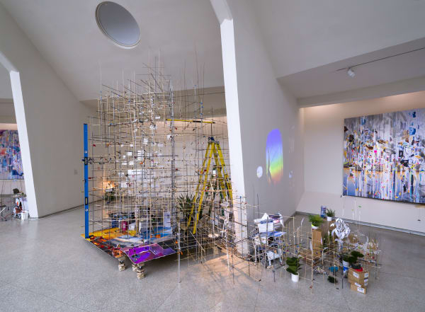 Installation view of Sarah Sze: Timelapse at Solomon R. Guggenheim Foundation, New York.