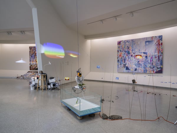 Installation view of Sarah Sze: Timelapse at Solomon R. Guggenheim Foundation, New York.