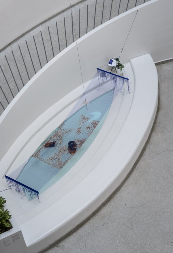 Installation view of Sarah Sze: Timelapse at Solomon R. Guggenheim Foundation, New York.