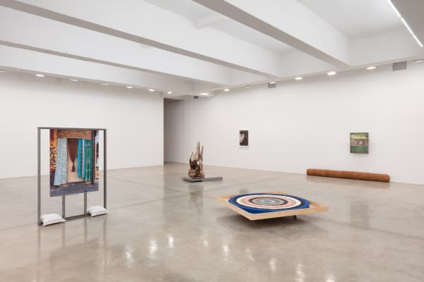 exhibition view, Karyn Olivier, How A Home Is Made, sculptures in neutral background
