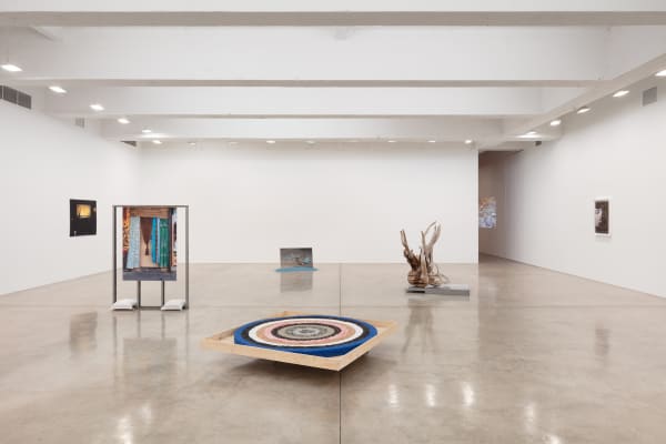 exhibition view, Karyn Olivier, How A Home Is Made, sculptures in neutral background