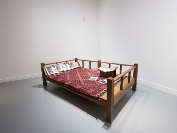 installation view of Slavs and Tatars textiles