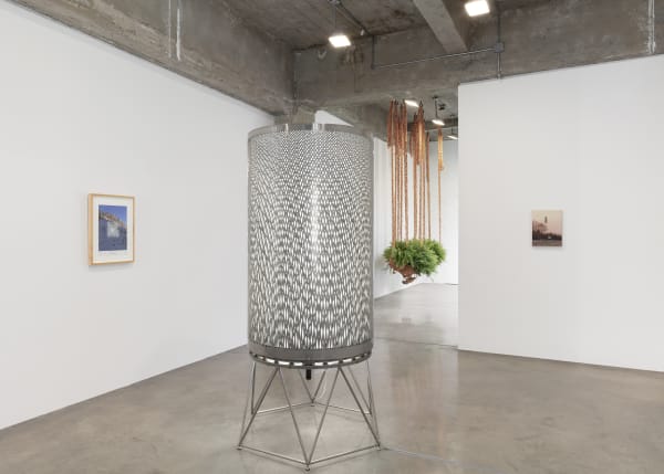 A gallery of sculptures and other artwork