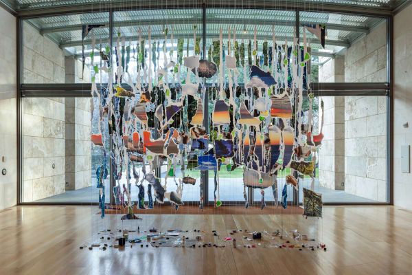 Sarah Sze installation image at Nasher Sculpture Center, Dallas, 2024.