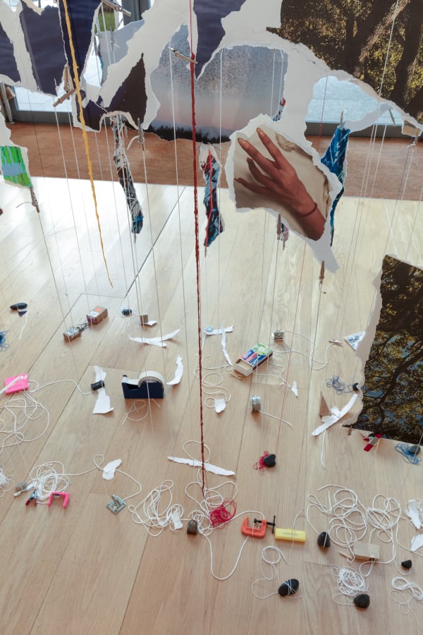Sarah Sze installation image at Nasher Sculpture Center, Dallas, 2024.