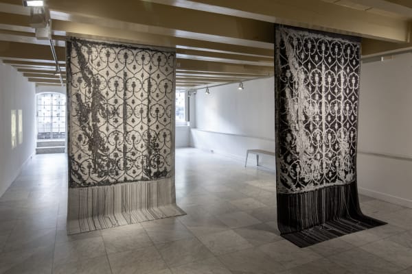 Installation images of Lisa Oppenheim: Spolia at Huis Marseille, Amsterdam.
