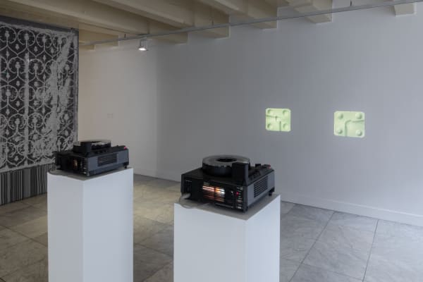 Installation images of Lisa Oppenheim: Spolia at Huis Marseille, Amsterdam.