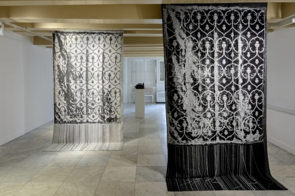 Installation images of Lisa Oppenheim: Spolia at Huis Marseille, Amsterdam.