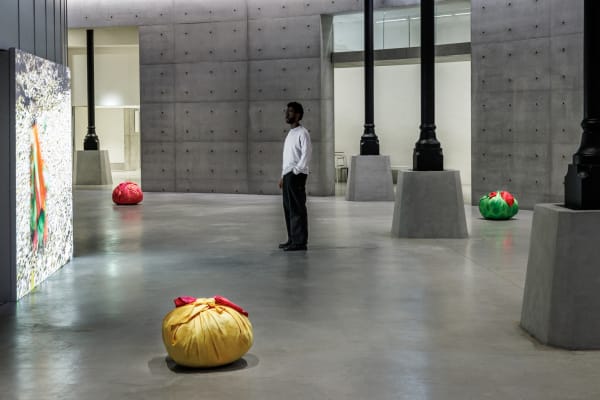View of the exhibition “Le monde comme il va”, Bourse de Commerce – Pinault Collection, Paris, 2024. © Tadao Ando Architect & Associates, Niney et Marca Architectes, agence Pierre-Antoine Gatier. Photo: Florent Michel/11h45/Pinault Collection. © Kimsooja/