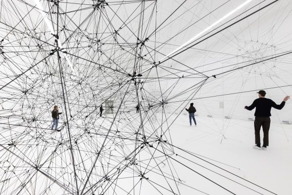 Installation view of Tomás Saraceno: Complementarities at Red Brick museum.
