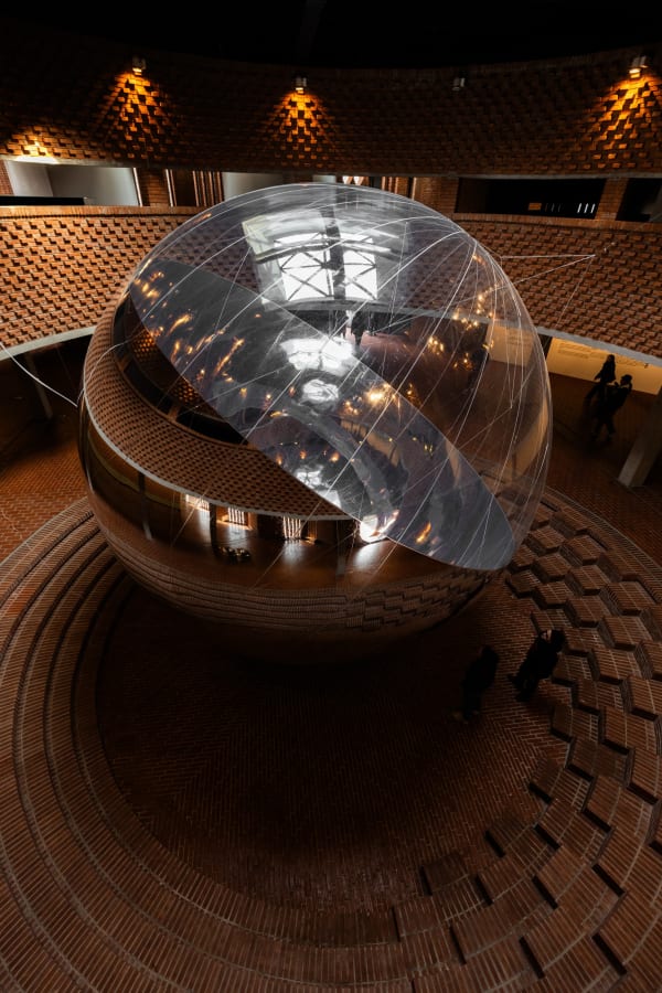 Installation view of Tomás Saraceno: Complementarities at Red Brick museum.