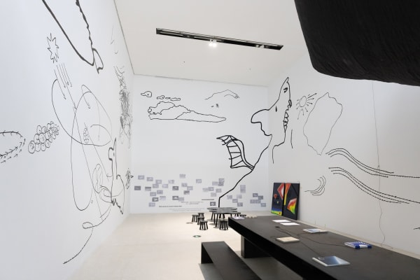 Installation view of Tomás Saraceno: Complementarities at Red Brick museum.