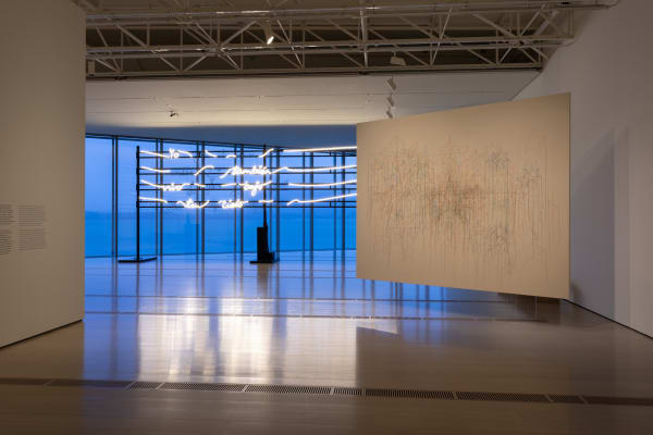 Installation images of Shilpa Gupta: I Live Under Your Sky Too.